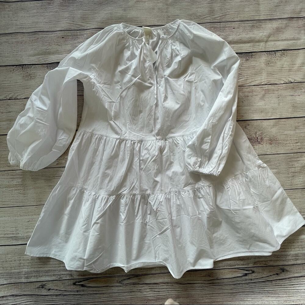 HM NWT BLOGGER FAV COTTON TIERD HIPPIE BOHO CHIC WESTERN WHITE DRESS SMALL - Picture 6 of 10